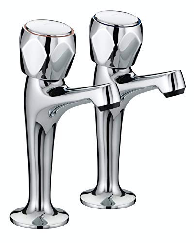Bristan VAC HNK C MT Value Club High Neck Kitchen Sink Pillar Taps, Chrome
