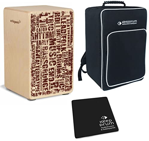 Schlagwerk CP-404 CP404 Cajon Natur + keepdrum Rucksack Bag + Sitzpad