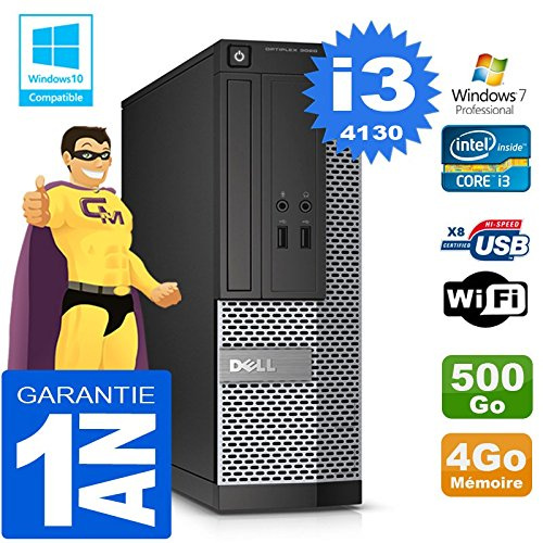 Dell PC 3020 SFF Core I3-4130 Ram 4Go Disque 500 Go Graveur DVD WiFi W7 (Reconditionné)