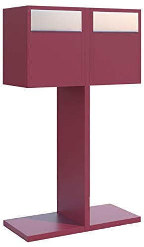 Boîte aux lettres design Hermes Double for Two Rouge/acier inoxydable