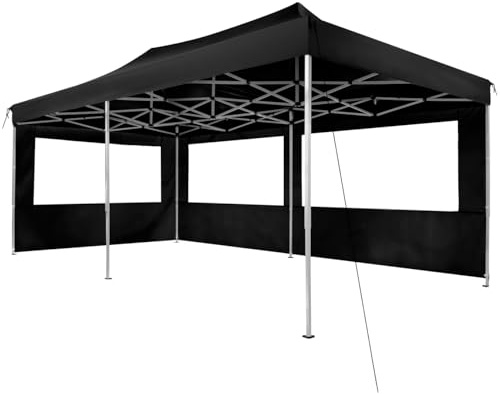 tectake® Tonnelle de Jardin 6 x 3 m en Acier Inoxydable Pliable Tente de réception, 100% Imperméable, 2 Parois, Sardines & Sac de Transport Inclus, Tonnelle terrasse Exterieur Barnum Mariage Baptême