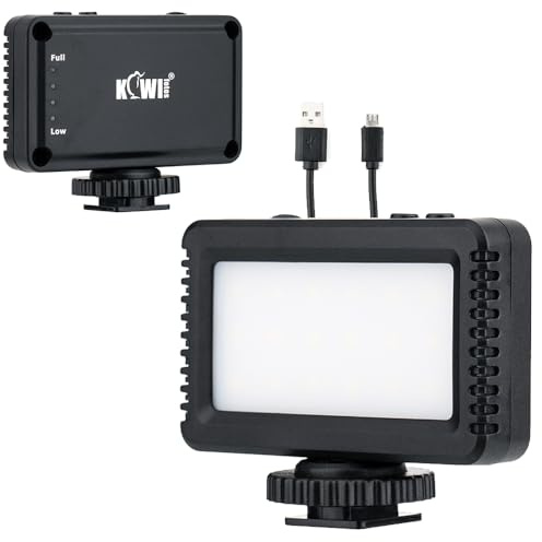 KIWIFOTOS Mini LED Videoleuchte, Tragbare Kamera Licht Wiederaufladbar 5600K CRI 95+ for Sony ZV-E10 II ZV-1F ZV-1 II A6000 A6100 A6300 RX100 VII Camera, Action Camera DJI OSMO Smartphone