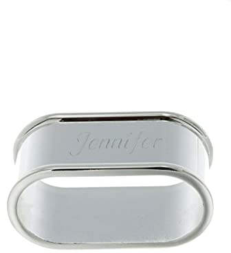 Jessis Geschenkeschmiede Serviettenring versilbert mit Ihrer persönlichen Gravur für die festlich gedeckte Tafel