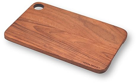 Vesta Homes Wooden Chopping Board/Cutting Board/Serving Board, Charcuterie Board, Platter for Vegetables, Fruits & Cheese | Natural Acacia Wood | 35 x 21.5 x 1.5 cm | Handcrafted