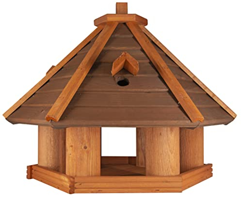 Vogelhaus zum Aufhängen - Vogelfutterhaus ohne Ständer - Futterhaus für Vögel - Vogelhäuser aus Holz - robuster Vogelhäuschen für Garten und Balkon - 48x50x45 cm