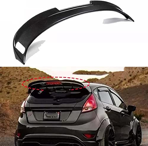 SPAART Heckspoiler Flügelspoiler für Ford Fiesta MK6 MK7 MK7.5 MK8 ST 2002-2021, Kohlefaser Kofferraum Visierlippenkappe Spoiler Autozubehör,Carbon-Fiber-Look