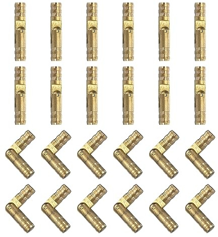 QUARKZMAN 24uds Invisible Latón Barril Bisagras 4x20mm para Joyería Caja | Latón Oculta Bisagras Plegable Soporte Cilíndrico Oculto Pequeño Barril Bisagras