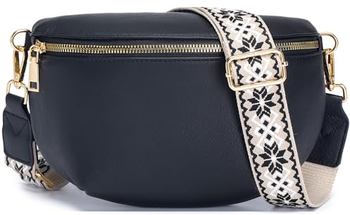 Roulens Elegant Damen Crossbody Bag - Umhängetasche aus Veganes PU Leder mit RFID Blockierung, Kartenschlitz & Breitem verstellbaren Gurt