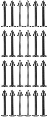 Decentraland 6 Stück Silber Farbiger Spitzkegel 6 mm Nasenstecker aus Chirurgenstahl/Titan für Damen-Nasenloch-Piercing-Schmuck/Spike-Nasenstecker/Labret-Stecker 16 g