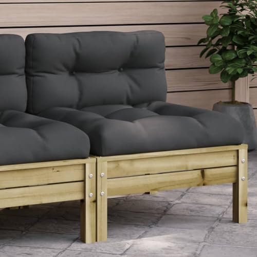 ZEYUAN Gartensofa ohne Armlehnen mit Kissen Kiefernholz, Balkonmöbel, Gartenlounge, Gartenmöbel, Balkon Sofa, Terrassen Sofa, Terrassenmöbel - 838160