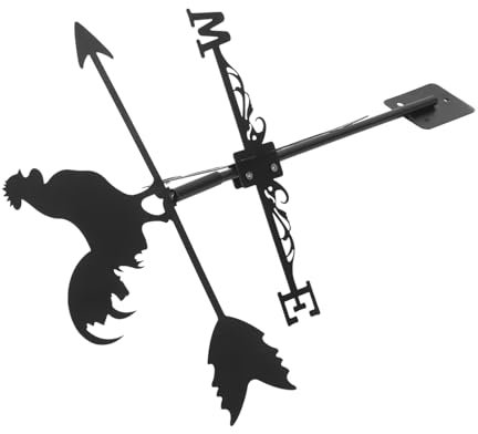VINTORKY Girouette De Jardin en Métal Forme Coq pour Extérieur, Indicateur Direction Vent Robuste, Décoration Jardin Résistante Aux Intempéries, Planteur Extérieur Et Cour