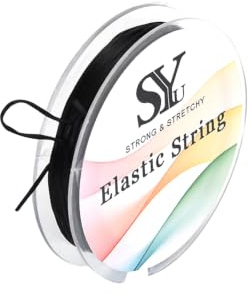 1 Roll 0.8mm Elastic Bracelet String 10m Stretchy Elastic Cord Thread for Bracelet Jewellery Making (Black)