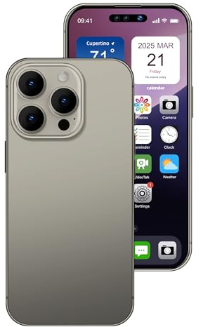 FufoneUS Affichage de Faux Jouets téléphone Portable modèle métallique Non Fonctionnel réplique 1:1 téléphone pour téléphone 16 Pro Max Faux Jouets téléphone Portable, écran Couleur Titane 16promax