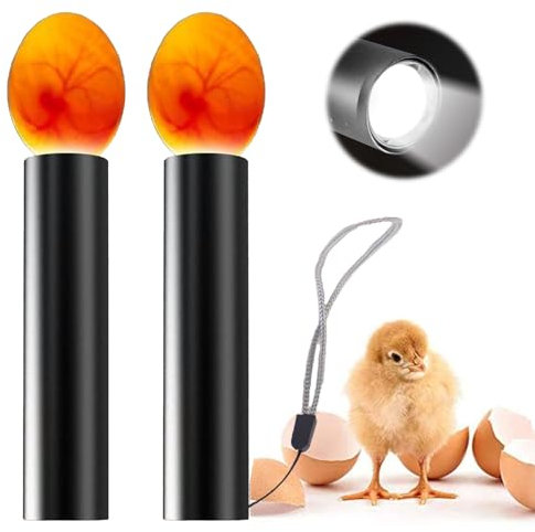 Schierlampe für Hühnereier,2 Stück Schierlampe Ei Candler Zucht Ei Fruchtbarkeitsprüfer,Zur Überwachung der Eierentwicklung,Schierlampe Bruteier Hühnereier,für Hühner Enten Vögel Eier