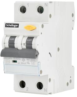 Interruptor diferencial y protector contra sobrecarga 2P 16A 30mA Tipo AC, ideal para proteger circuitos eléctricos en viviendas.
