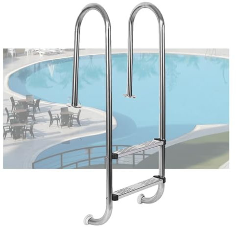 Poolleiter aus Edelstahl, Hochleistungs-Aufstellpooltreppe, 3-stufige Treppe mit doppeltem Handlauf, für den Pool im Hinterhof, Traggewicht 250 kg (2 Stufen)