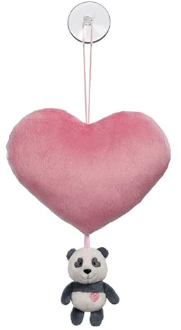 NICI Plüschherz 15cm mit Kuscheltier Love Panda 10cm und Saugnapf - pink - Weiches Plüsch – Flauschige Plüschfigur zum Kuscheln & Spielen – tolle Geschenkidee für Kinder & Erwachsene | 62616