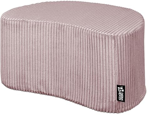 DreamRoots Cord Hocker Pouf, Würfel 54x36x35 cm, Rosa hell | Fußhocker, Sitzhocker, vielseitig als Sitzgelegenheit, Beistelltisch & Bodenkissen, Sitzpouf