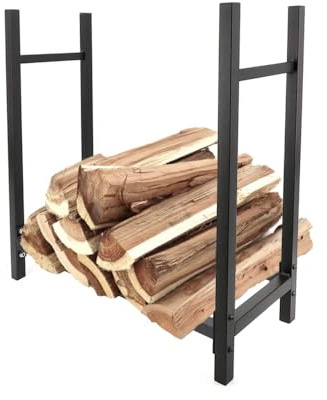 BiggerFire Kaminholzregal Kaminholzhalter Brennholzregal Feuerholzregal 60 x 25.4 x 60.9 cm Brennholzhalter Brennholzständer für Scheite Stapelhilfe Innen und Außeneinsatz