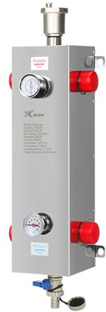 Toplionace Système de Chauffage Au Sol, Chaudière Murale, Réservoir de Raccordement, Diviseur de Pression de Débit D'eau en Acier Inoxydable 304 (DN25)