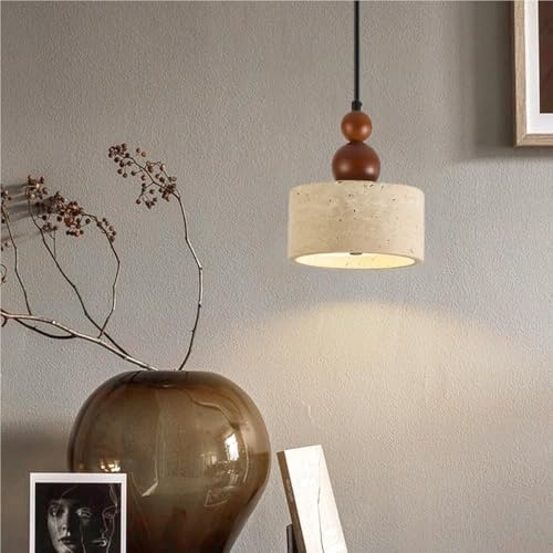 Lampada a Sospensione in Pietra Ale nordica, Lampada a Sospensione Rustica in Legno di Noce, per Camera da Letto, Sala da Pranzo, Cucina, Isola, Ingresso, Soggiorno
