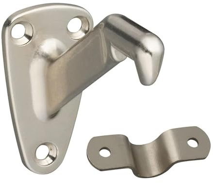 Milageto Handrail Bracket Heavy Duty for Stair Railing Engineering Project Handrail Fittings Wall Mount Wall Support Staircase Bracket, Silver