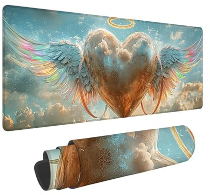 Tappetino per Mouse XXL 1400 x 600 x 3mm Tappetino Mouse Gaming Grande, Mousepad con Base in Gomma Antiscivolo, Tappeto per Tavolo da Gaming per Mouse e Tastiera, Accessori PC, Regalo (Amore Rose) V-8
