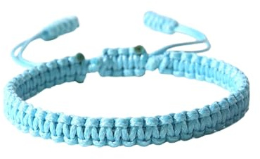 COLORFUL BLING Braided Rope String Bracelet for Women Adjustable Boho Handmade Tibetan Lucky String Bracelet Inspirational Protection Jewellery Gift for Women Men Friend Couple,Light blue