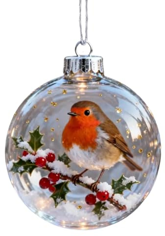 Yonuaret Vogelfiguren Als Christbaumschmuck Für Weihnachtsbaum - Winterliche Dekoration Anhänger Für Feiertage - Weihnachtsbaum Vogeldekoration,zur Dekoration für Geländer, Wand, Tür, Geschäft, Party