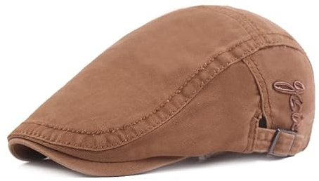Herrkeps i brittisk vintagebomull | Solhatt for ungdomar och kvinnor | Snygg basker for utomhusaktiviteter(Khaki)