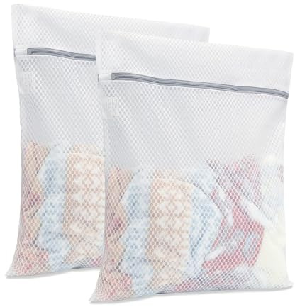 Lot de 2 Filet à Linge pour Machine à Laver, 30x40 cm, Sac de Lavage pour Vêtements Délicats, Lingerie, Sous-Vêtements, Chaussettes, Protection Anti-Déformation