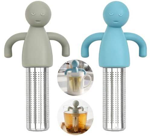 2 stycken kreativ tebryggare med handtag, tesil för lös te rolig