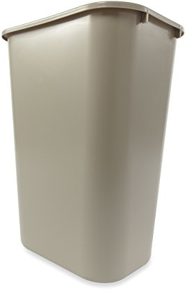 Rubbermaid Commercial Products Deskside Wastebasket/Trash Can, 10.25-Gallon/41-Quart, Beige, Plastic, Garbage Can for Home/Office, Fits Under Desk/Sink/Cabinet