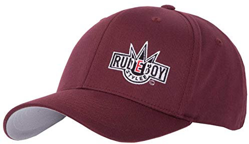 2Stoned Flexfit Cap Classic Fullcap Bordeaux mit Stick Rudeboy Kindergröße Youth (53cm - 55cm) für Jungen und Mädchen