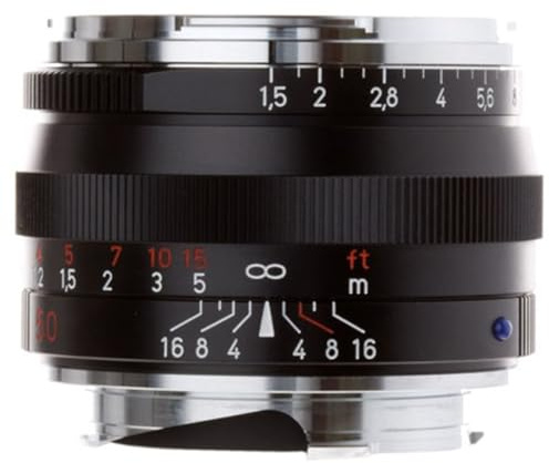 ZEISS Ikon C Sonnar T* ZM 1.5/50 Standard-Kameraobjektiv für Leica M-Mount Entfernungsmesser, Schwarz