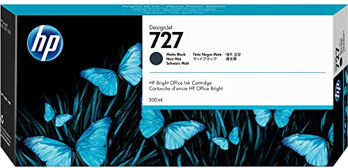 HP 727 Matte Black High-Yield Ink Cartridge, C1Q12A