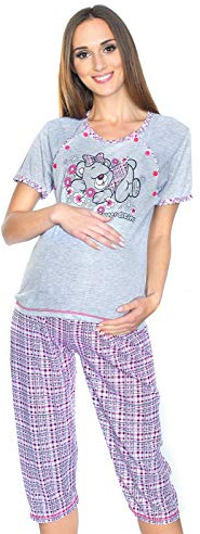 Mija 2-i-1 amningpyjamas/amnings-pyjamas/mammapyjamas sovande nallebjörn 2073