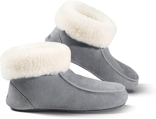 Fellhof handgemachter Hüttenpatschen aus Lammfell Hausschuh Damen Herren Unisex gefüttert Winter-Sommer Hausschuhe Naturprodukt atmungsaktiv