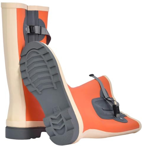 Wide Calf Wellies for Women - Burnt Orange Wellies Size 8 UK | 50cm Wide Calf Wellie with Adjustable Gusset | Durable & Versitile Ladies Wellington Boots by Wide Welly Company