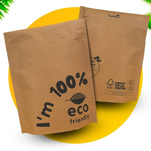 Kraftpapier Versandtaschen 36 x 43 cm, 50 Stück – Robuste Recycelbare Versandbeutel für Pakete, Kleidung & E-Commerce Sendungen – Selbstklebende Plastikfreie Versandtaschen