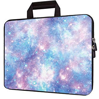 15 inch Neoprene Laptop Carrying Bag Chromebook Case Notebook Ultrabook Bag Tablet Travel Cover with Handle Zipper Carrying Sleeve Case Bag Fits 14 15 15.4 inch Netbook/Laptop (Blue White Galaxy)