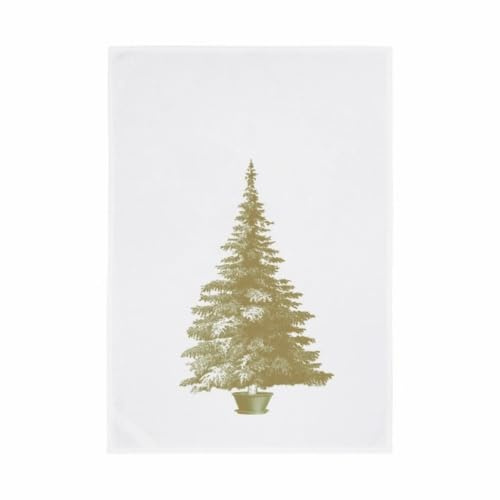 Geschirrtuch weiss, WEIHNACHTSBAUM, gold
