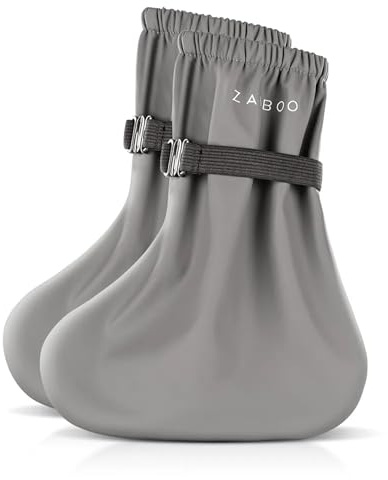 Zamboo Couvre Chaussure Impermeable Pluie Bébé - Surchaussures Lavable Enfant, sans Substances Nocives, Testé OekoTex Standard 100, Lavage en Machine - Gris