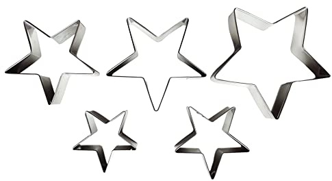 5 PCS Set Stainless Steel Fondant Cake Mold Cookie Cutters (Star)