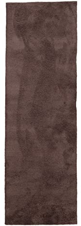 carpetfine Hochflorteppich Silky Läufer Braun Flauschig weicher Langflor Shaggy Teppich 60x180 cm für Wohnzimmer, Schlafzimmer & Kinderzimmer
