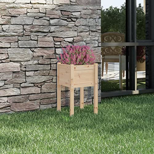WIFESE JardinièRe D'ExtéRieur 50x50x70 Cm Bois De Pin Massif Jardinieres Exterieur Jardiniere Bois JardinièRe sur Pieds Potager Bacs ã Fleurs JardinièRe Rectangulaire Haute
