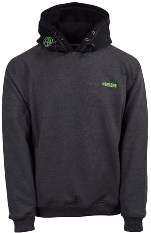Apache Workwear Kingston Hoodie Mens Work Sweatshirt Medium Charcoal Grey | Heavyweight polycotton, kangaroo pocket, elbow patches, triple stitching, workwear hoody, charcoal grey