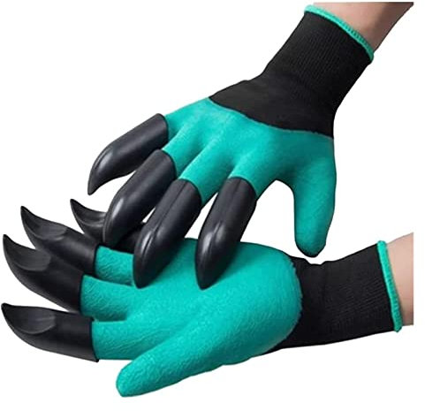 Gartenhandschuhe, dornensichere Gartenarbeitshandschuhe, mit Latex beschichtete Handschuhe, rutschfest, 1 Paar Gartenhandschuhe, gummierte Gartenhandschuhe, mit Krallen, Herren- und Damenhandschuhe, d