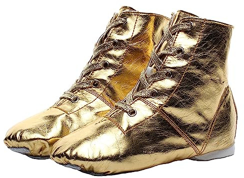 Damen Jazzschuhe PU-Leder Tanzschuhe Split-Sohle Leichte Schnürung Ballett Tanzstiefel Für Kinder Training Performance