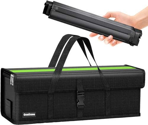 Gowinsee Ebike Battery Bag, Upgraded 8-Layer Fireproof Bag up to 2300°C, Waterproof, Explosion-Proof, Lipo Safe Bags for Storage, Transport and Charging, ebike Battery Protective Cover